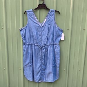 Women's Sleeveless Lightweight Comfy Utility Dress, Size XXXL